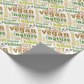 ビーガンハイカーハイキングワードクラウド ラッピングペーパー (角)