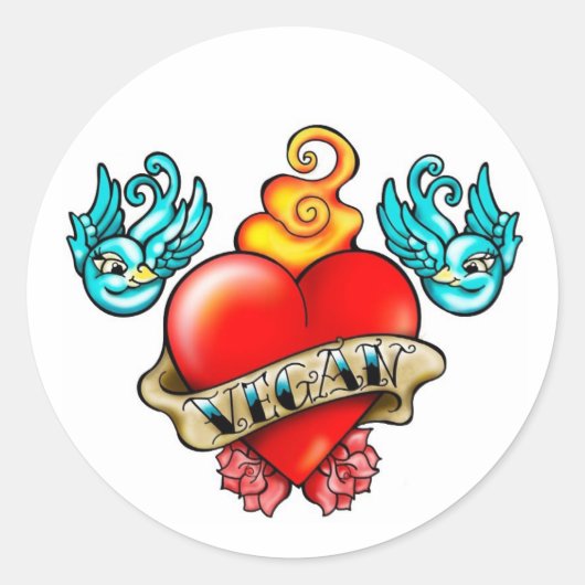 ビーガンハートスティック！ ラウンドシール (正面)