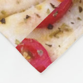 ビーガンピザレッド白イタリアン食品毛布 フリースブランケット (角)