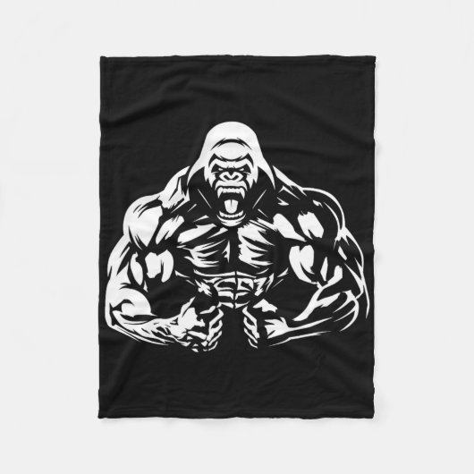 ビーガンフィットネスゴリラトレーニングアパレルユニアダルトG フリースブランケット (正面)
