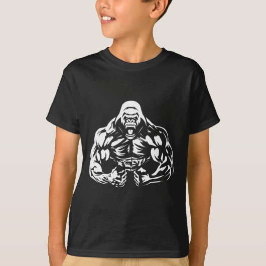 ビーガンフィットネスゴリラトレーニングアパレルユニアダルトG Tシャツ (正面)