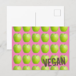 ビーガンフルーツ愛好家のためのベジタリアンアップルパターン シーズンポストカード