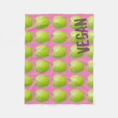 ビーガンフルーツ愛好家のためのベジタリアンアップルパターン フリースブランケット (正面)