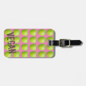 ビーガンフルーツ愛好家のためのベジタリアンアップルパターン ラゲッジタグ (正面横)