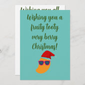 ビーガンフルーティーなマンゴークリスマスグリーティングカード 案内状 (正面/裏面)