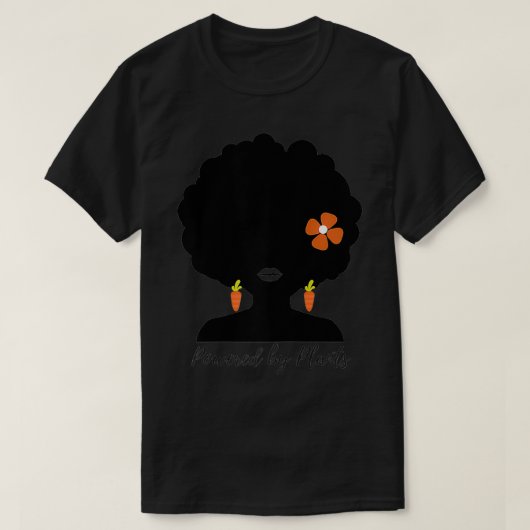 ビーガンブラックアフリカンアメリカン女性ベジタリアンAfro3 Tシャツ (デザイン正面)