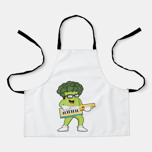 ビーガンブロッコリーとギター エプロン (正面)