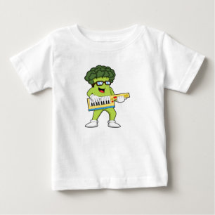 ビーガンブロッコリーとギター ベビーTシャツ