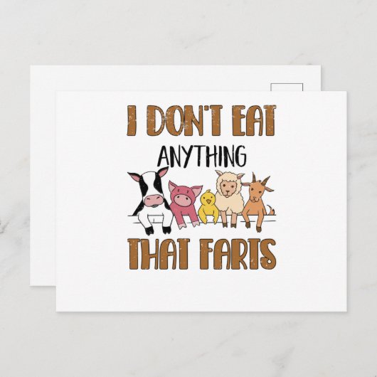 ビーガンベガニズムメアトロスビーガンライフ ポストカード (正面/裏面)