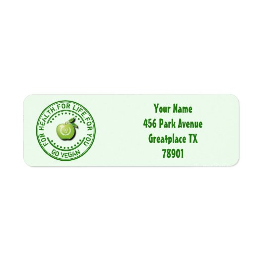 ビーガンベジタリアングリーンアップルfor Health For Life ラベル (正面)