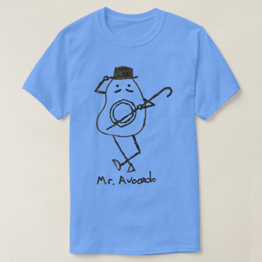 ビーガンベジタリアンミスター・アボカド Tシャツ (デザイン正面)