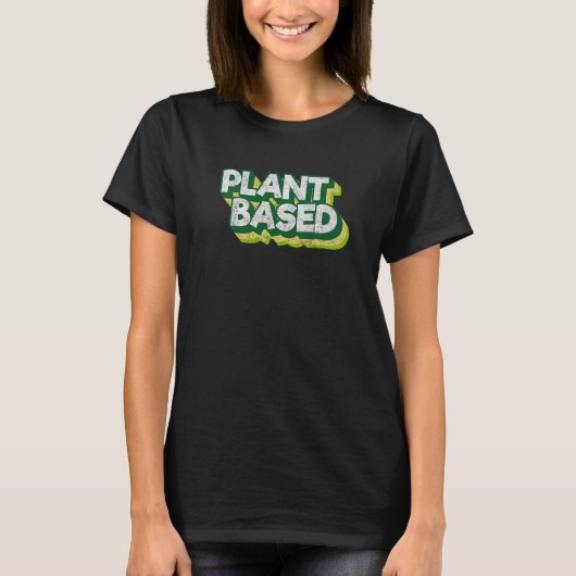 ビーガンベジタリアン食品ビーガン植物ベースのGreen Vin Tシャツ (正面)