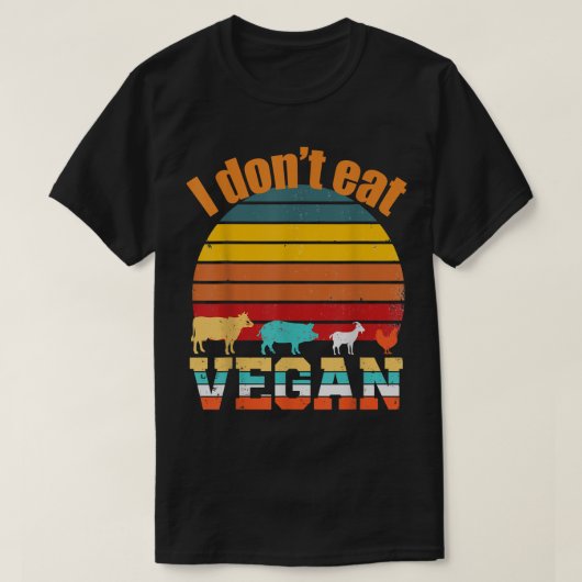 ビーガンベジタリアン、私は食べビーガンのための動物ではないV Tシャツ (デザイン正面)