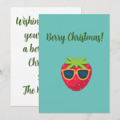 ビーガンベリークリスマスとストロベリーグリーティングカード シーズンカード (正面/裏面)