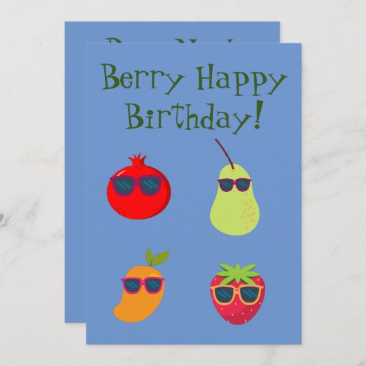 ビーガンベリー誕生日グリーティングカード シーズンカード (正面/裏面)