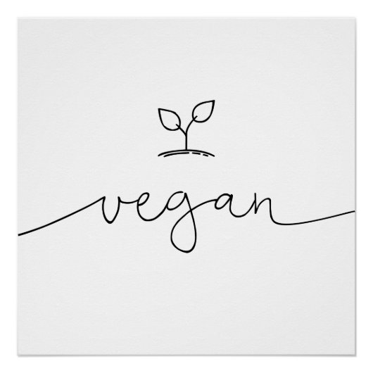 ビーガンミニマルカスタム背景色 ポスター (正面)