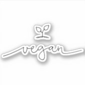 ビーガンミニマルタイポグラフィ シール (正面)