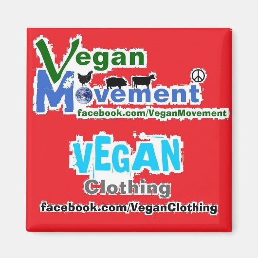 ビーガンムーブメント/ビーガン服 マグネット (正面)