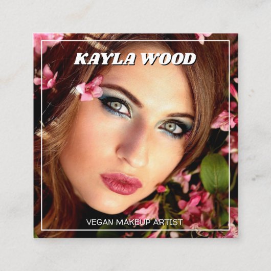 ビーガンメイクアップアーティストスクウェア スクエア名刺 (正面)