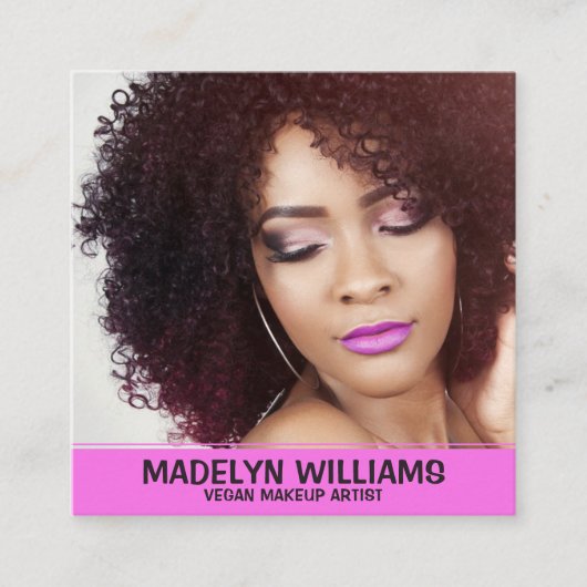 ビーガンメイクアップアーティスト スクエア名刺 (正面)