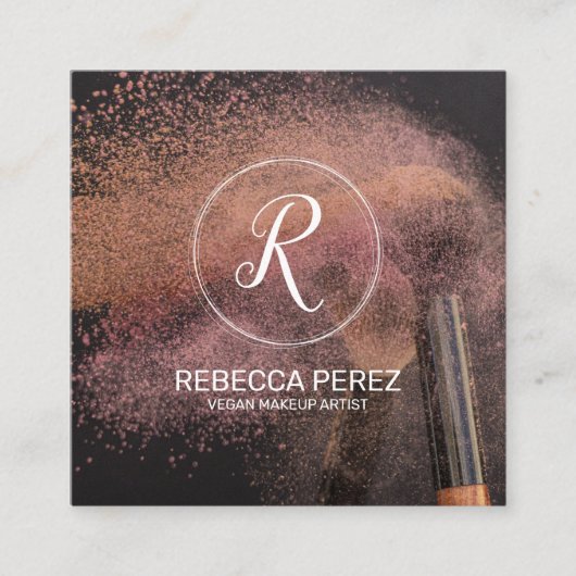 ビーガンメイクアップアーティスト スクエア名刺 (正面)