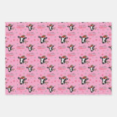 ビーガンメリーのクリスマス、かわいい牛。 ラッピングペーパーシート (正面2)