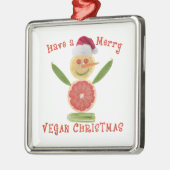 ビーガンメリークリスマス メタルオーナメント (左)