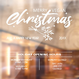 ビーガンメリークリスマス、営業時間事業 ウィンドウサイン