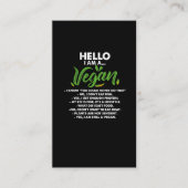 ビーガンライフスタイルステートメントProビーガン活動家 名刺 (正面)
