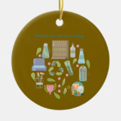 ビーガンライフスタイル及びエコフレンドリー贈与 セラミックオーナメント (正面)