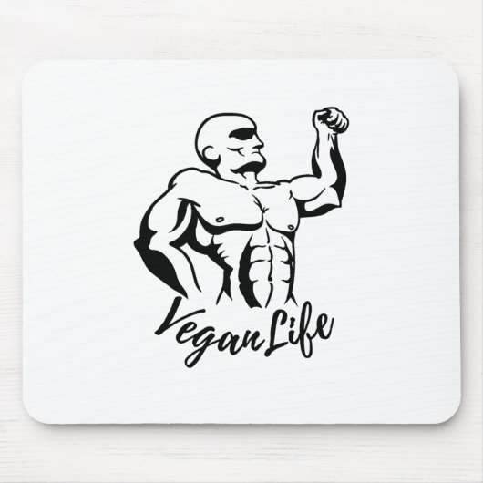 ビーガンライフ – ビーガン – ベガニズム – フルーツ – 野菜 マウスパッド (正面)