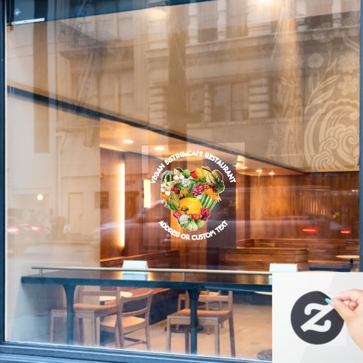 ビーガンレストランカフェ又はビストロオーナー ウィンドウサイン (カフェ窓)