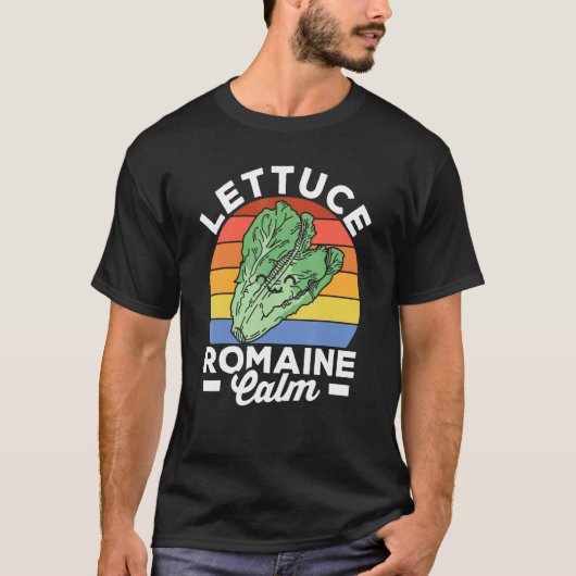 ビーガンレタスRomain Calm Veggieフードベジタリアン Tシャツ (正面)