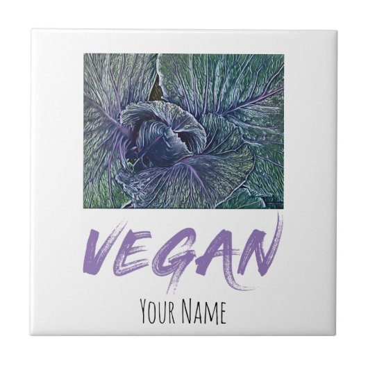 ビーガンレッドキャベツヴィンテージギフト タイル (正面)