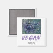 ビーガンレッドキャベツヴィンテージギフト マグネット (正面/裏面)