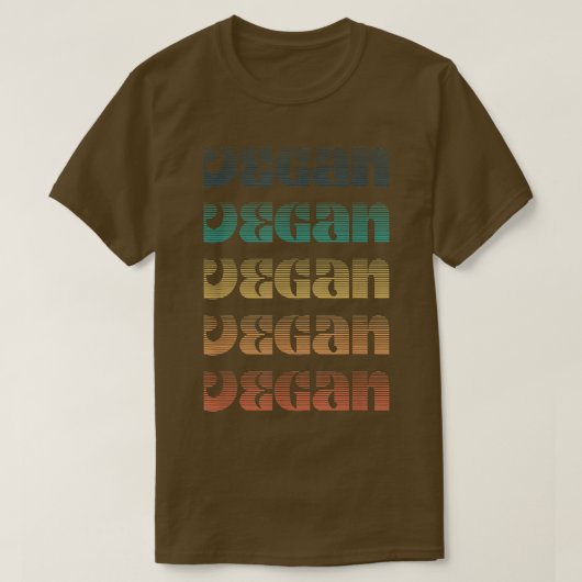 ビーガンレトロデザインビーガン及び植物性食品 Tシャツ (デザイン正面)