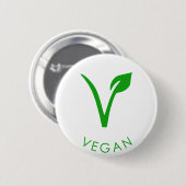 ビーガンロゴ |緑のビーガンラベル |ビーガン記号 缶バッジ (正面&裏面)