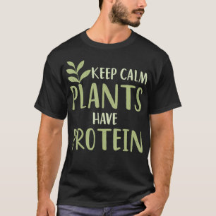 ビーガン保の穏やかな植物はタンパク質の緑の食品のナットを持つ Tシャツ