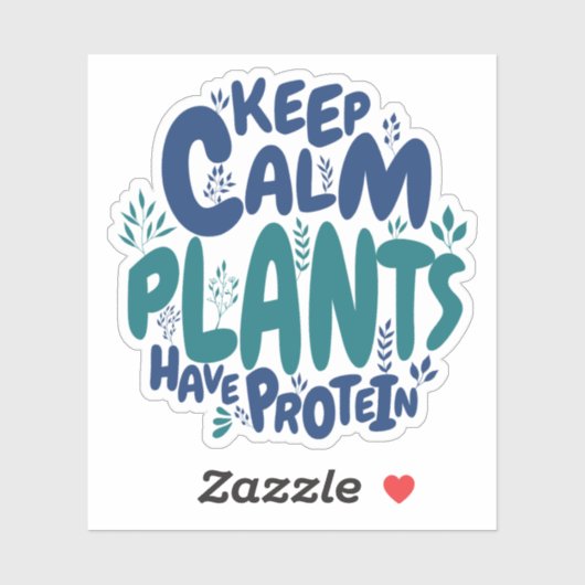 ビーガン保の穏やかな植物はタンパク質ベジタリアンおもしろいを持つ シール (シート)