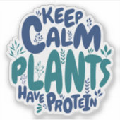 ビーガン保の穏やかな植物はタンパク質ベジタリアンおもしろいを持つ シール (正面)