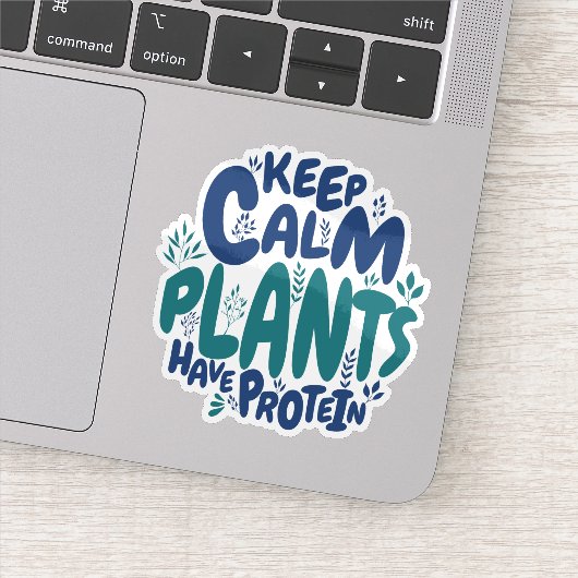 ビーガン保の穏やかな植物はタンパク質ベジタリアンおもしろいを持つ シール (詳細)