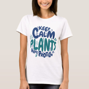 ビーガン保の穏やかな植物はタンパク質ベジタリアンおもしろいを持つ Tシャツ