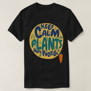 ビーガン保の穏やかな植物はタンパク質ベジタリアンおもしろいを持つ Tシャツ