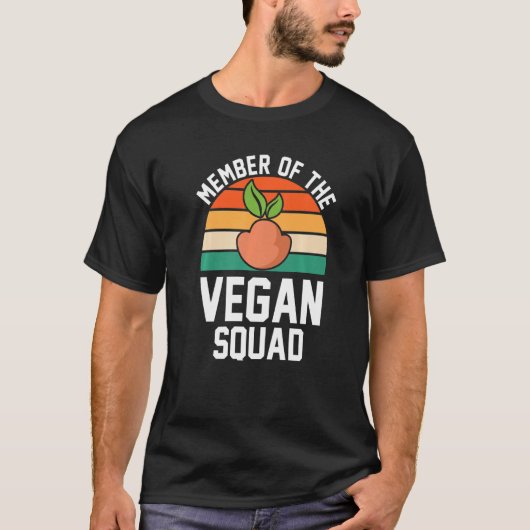 ビーガン分隊の植食べ物の数 Tシャツ (正面)
