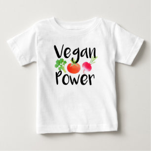 "ビーガン力"のベビーのワイシャツ ベビーTシャツ