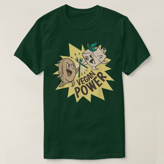 ビーガン動力ベジタリアン植物筋肉ボディビルW Tシャツ (デザイン正面)