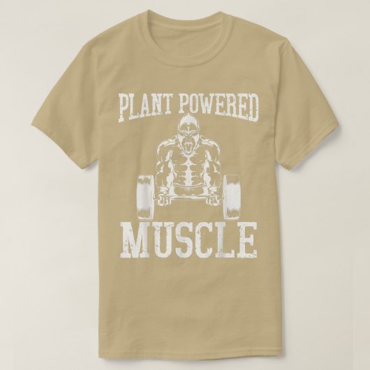 ビーガン動力ボディビルベジタリアン重量挙げ Tシャツ (デザイン正面)