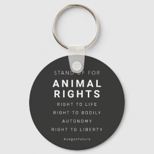 ビーガン動物の権利ミニマルタイポグラフィ キーホルダー
