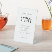 ビーガン動物の権利ミニマルタイポグラフィ 台座サイン (インサイチュ)