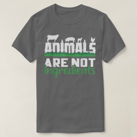 ビーガン動物は成分ではない栄養ベジタ Tシャツ (デザイン正面)